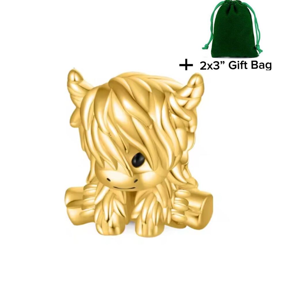Scottish Highland Cow Charm Bead | 925 Silver | Brand New